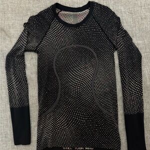 Black Mesh Long Sleeve Top
